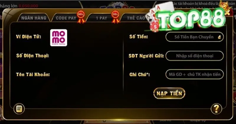 nap tien top88 qua vi momo